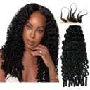 100% Human Hair Knotless Pre-Separated Water Wave Curly Feather Crochet Hair Extensions Spirally Curly Classic Lightweight Reusable Crochet Hair Extensions 18inch 200strands 240g