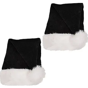 Black Santa Hats – 2-Pack Holiday Costume Caps
