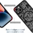AIGOMARA Case for iPhone 14 Plus [Compatible with MagSafe] Black Ribbon Bow Pattern Design Soft TPU Bumper Hard PC Back Anti-Fall Shockproof Protective Slim Magnetic Cover for Women Girls