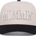 Mom Hat Mommin Trucker Hats Mama Baseball Cap Women New Mom Gifts (Beige)