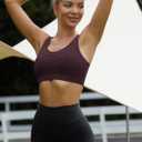 RUNNING GIRL High Impact Sports Bras for Women,Racerback Running Bra Workout Crop Tank Tops Longline Sports Bra Push up (L)