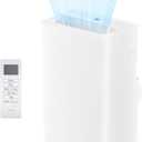 Candy 14,000 BTU Portable Air Conditioner for Rooms up to 700 Sq.Ft,3-in-1 Cooling/Dehumidifier/Fan AC Unit 3 Speed,Auto Swing,Remote Control,Window Kit Included,White