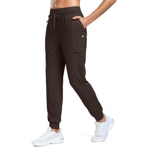G Gradual Joggers for Women 4 Pockets High Waisted Athletic Jogger Pants Soft Sweatpants for Workout Running Travel (Brown)