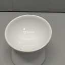 White Small Ceramic Raised Cat Bowls, Tilted Elevated Food or Water Bowls, Stress Free, Backflow Prevention, Dishwasher and Microwave Safe, Lead & Cadmium Free