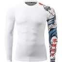 HUGE SPORTS Men's Rash Guard Long Sleeves UPF 50+ UV Sun Protection Quick Drying Splice Compression Swim Shirts, Large
