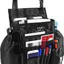 Car Front & Back Seat Organizer with Dedicated Tablet/Laptop Compartment, Passenger Seat File Storage with Cup Holder, Adjustable Backrest, and Padded Shoulder Strap