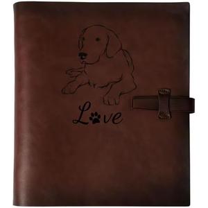 Photo Album 4x6 200 Photos, Genuine Leather Photo Albums with Writing Space with 30 Writing Paper, Travel Family Wedding Kids Graduation Baby Picture Album Scrapbook Photo Album (Dog) Labrador Gifts
