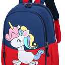 POWOFUN 12 inch Kids Small Toddler Preschool Travel Backpack Cool Cute Cartoon Daypack (Little Red Unicorn)