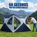 Camping Tent 4 Person Pop Up Tents for Camping, Instant Cabin Setup Tent in 60 Seconds Portable Hub Tent with Rainfly & Windproof for Outdoor Camping & Overlanding, Large