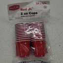 Red Plastic Shot Glasses 2 oz Plastic Cups for Shots and Parties, 24 ct