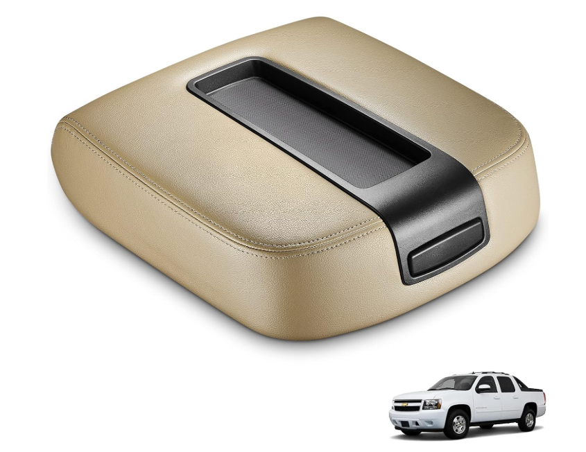 Center Console Lid Beige Armrest Cover Compatible with 2007-2014 Chevy Silverado Tahoe Suburban 1500 2500 Avalanche GMC Sierra Yukon XL Replaces 15217111 15941534 19328718
