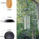 Solar Wind Chimes for Outside, DesGully 6 LED Tubes Color Changing Outdoor Clearance Unique Garden Decor Colorful Patio, Gifts for Her/Him (37" Long)
