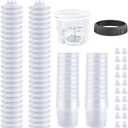 Disposable Paint Spray Gun Cup System for HVLP Paint Spray Paint Gun, Standard 6 Ounce (180ml) Kit with 50 Cups and Lids, 1 Hard Paint Mixing Cup with Retainer Ring and 20 Plugs