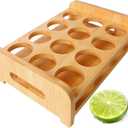 INFTYLE Shot Glasses Set Shot Glass Tray Holder with 12 Holes Serving Stand Organizer for Tequila Whiskey Brandy Vodka Rum Party Club Bar Home Spirit Tasting Gift (Only Tray, Cups Not Included)