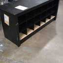 Prepac Black Shoe Cabinet, Entryway Bench, Mud Room Organization and Storage Bench with 18 Shoe Cubbies 16"D x 48"W x 24"H