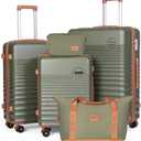 Luggage Sets 5 Piece, Suitcases with Wheels, Hardshell Suitcase Set, ABS Carry on Luggage Set with TSA Lock, Travel Luggage (Olive Drab)