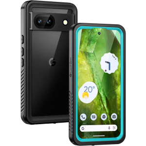 Lanhiem for Pixel 8a Case, IP68 Waterproof Dustproof, Built-in Screen Protector, Rugged Full Body Shockproof Phone Case for Google 8a, Aloe Teal