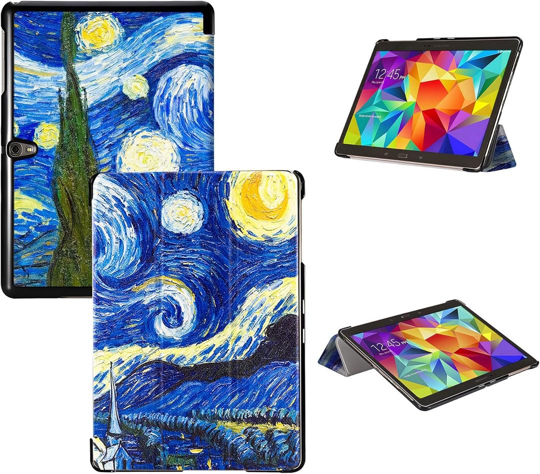 Tri-Fold Case Compatible with Samsung Galaxy Tab S 10.5 inch Tablet - SM T800&T801&T805&T807 (2014 Released), Includes a Screen Protector - Premium PU Leather Tri-Fold Cover with Auto Sleep/Wake
