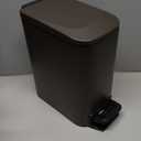 TIPGO Slim Bathroom Trash Can with Lid Soft Close, Step Pedal, 6 Liter / 1.6 Gallon Stainless Steel Trash Bin, Small Garbage Cans for Bedroom, Office, Kitchen (Brown)