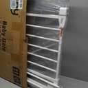 keny 29"-42.5" Baby Gate for Stairs, Auto Close Safety Dog Gate, Pressure Mounted Easy Walk Through Pet Gate for Doorways, Durable Stair Gate, 30" Tall, White