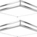 13 Inch Dimmable Square LED Ceiling Lights, 2-Pack 36W Brushed Nickel Flush Mount Light Fixtures, 3200LM Super Bright 2700K-6500K Adjustable Modern Ceiling Lamps for Bedroom Kitchen Bathroom Hallway