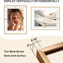 Egofine 16x20 Aluminum Picture Frame Display with Mat for 12x16 or 16x20 without Mat, Metal Poster Frame Covered by Plexiglass for Wall Mounting Horizontally and Vertically, 1 Pack, Gold