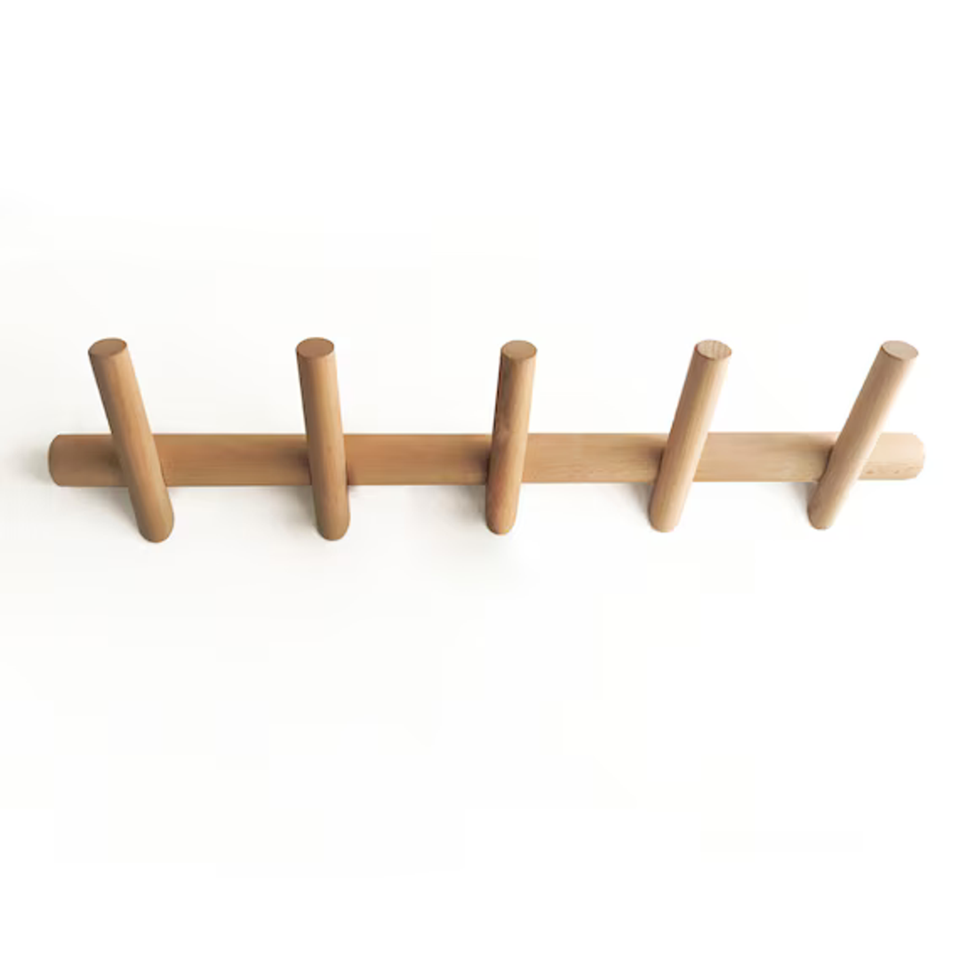 anaan Branch Floating Coat Rack 5 Wall Coat Hooks wood Space Saving Clothes Hanger Rack Holders Wall Mounted Design Hanging 50 cm