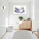 TIEHAOMAI Lavender Bathroom Wall Art(Floral-1,16x24inch (40x60cm))