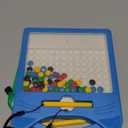 Magnetic Drawing Board for Kids, Toddler Magnet Doodle Board with Beads and 2 Pens, Magnetic Dot Art Toys, Airplane Car Travel Activities (Blue Cat)