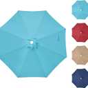 Simple Deluxe 9' Patio Umbrella Replacement Canopy for 8 Ribs, Table Market Yard Umbrella Replacement Top Cover (Canopy Only) (Turquoise)