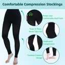 2 Pairs 20-30mmHg Compression Pantyhose for Women, Medical Graduated Compression Stockings Leggings Footless Support Compression Tights for Varicose Veins, Swelling, Edema (Black+ Beige) M