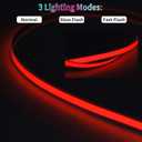 Biqing 3 Ft/1M EL Wire Light,Neon Glowing Electroluminescent Wire Light Kit Cuttable DIY EL Wires Strip 3Mode Stay/Slow/Fast Flash with Battery Pack for Cosplay Party Decoration(Red)
