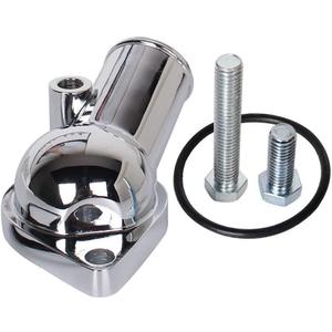 CarBole 21 Degree Chrome Water Neck Thermostat Housing Fit For Chevy V8 5.7L 350 454 Small Big Block