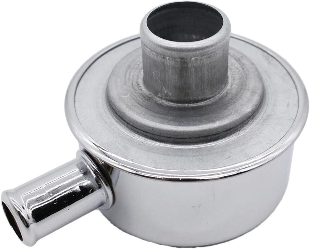 Chrome Round Push In Style Valve Cover Breather with Vent Tube Compatible for 1-1/4" Hole Valve Cover
