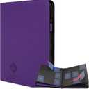 Card Guardian - 9 Pocket Premium Black Binder with Zipper for 360 Cards - Side Loading Pockets for Trading Card Games TCG (Purple)