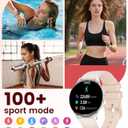 LIGE Smart Watch for Women, 1.43" AMOLED Screen Smartwatch with Answer/Make Call for iPhone/Android/Samsung, Fitness Tracker with 120+ Sport Modes, Sleep/Health Monitor, IP68 Waterproof, 2 Bands, Gold