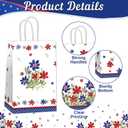 24Pcs American 4th of July Party Gift Bags 250th Patriotic Poppy Flower Party Decorations Red White Blue Independence Day Candy Treat Goodie Bags for Veterans Memorial Day Birthday Parties Supplies