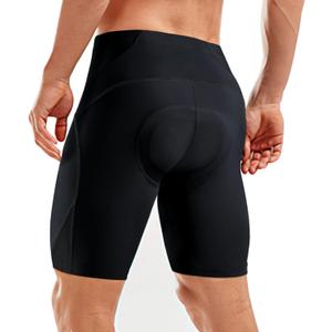 Sportneer Padded Bike Shorts for Men - 4D Padding Mens Bicycle Cycling Biking Clothing Shorts, Breathable and Absorbent (Black, L)