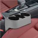 Car Cup Holder, PU Leather Auto Front Console Gap Filler Organizer, Multifunctional Cup Drink Holder, Car Seat Gap Filler Storage Box, Coin Bucket, Cell Mobile Phone Holder (Grey)