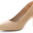 DREAM PAIRS Women's High Stiletto Heels Closed Pointed Toe Dress Pumps Shoes for Wedding Work Office Business, 3 Inches, Size 6.5,Nude/Suede