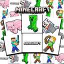 Minecraft Tattoos Party Favors Bundle ~ 72 Perforated Individual 2" x 2" Minecraft Temporary Tattoos for Kids Boys Girls (Minecraft Party Supplies)