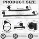 Gisafai 15 Pcs Black Bathroom Accessories Hardware Set Towel Racks for Bathroom SUS304 Stainless Steel 23.6 Inch Brushed Towel Bar Ring Toilet Paper Holder Robe Hooks for Wall Mounted