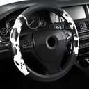 Cow Print Steering Wheel Cover, Universal 15 Inch Cute Steering Wheel Cover for Women, Breathable Anti-Slip Car Steering Wheel Protector, Fashion Auto Interior Accessories for Cars, SUVs & Trucks