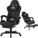 Gaming Chair, 400 lbs Adult Chair, High Back Computer Chair with Footrest and Linked Armrests, Office Video Game Chair with Lumbar Support (Black)