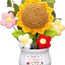 Teacher Appreciation Gift from Students Thank You for Helping Me Grow Presents Positive Handmade Crochet Pot for Teacher Boss Lady 2026 Graduation Retirement Gift(Sunflower)