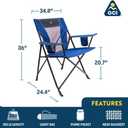 GCI Outdoor Comfort Pro Camping Chair | Collapsible Folding Chair with Durable Armrests, Drink Holder & Portable Carry Bag Heathered Royal