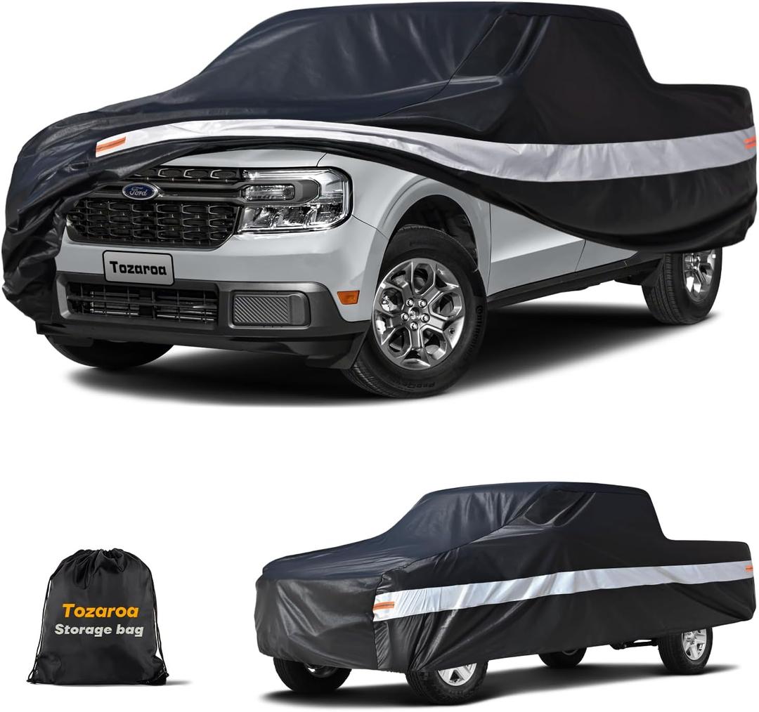 Ford Maverick Heavy Duty Truck Cover Custom Fit 2022-2026 Crew Cab Short Bed(4.5') with Door Zipper, 10 Layers Pickup Truck Cover Waterproof All Weather, Wind Dust Sun UV Protection.
