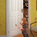 In hand Clear Pet Door Scratch Protector Shield Protect Your Furniture, Heavy Duty Deluxe Flexible Door Guard Cover (24"W x 44"L)