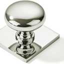 khtumeware 10 Pack 1-1/2 Inch Diameter Polished Nickel Cabinet knobs with Backplate, Vintage Backplate for Cabinet knobs and Drawer knobs, Bi-Fold Door Knobs