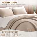 Lady Ann Oversized King Quilt Bedspread Set 120x120, 3 Pieces Extra Large California King Size Quilt Bedding Coverlet Set Ultra Soft Lightweight and Thin Comforter Linen Feel Bed Cover All Season